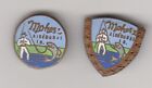 vintage enamel 2 pin badge HUNGARY Fishing Association union fisherman fish 