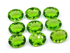 Lab Created Peridot Oval Cut Lot Loose Gemstone 15X20 MM For Jewelry P-426 - Picture 1 of 4