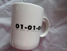 New 01-01- 00 Mug Cup Its coming "THE MARK OF THE MILLENNIUM WHITE & BLACK Y2K