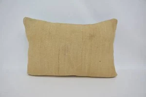 Turkish Pillow, 16"x24" Beige Cushion, Interior Designer Pillow, Kilim Pillow - Picture 1 of 6