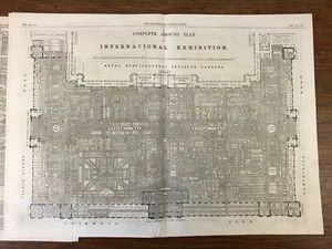 THE ILLUSTRATED LONDON NEWS 1862 # 1164 International Exhibition Ground Plans - Picture 1 of 10