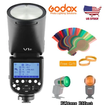 Godox V1-F TTL 2.4G HSS Round-Head Speedlite Flash For Fujifilm Camera + Gift US - Image 1 of 4
