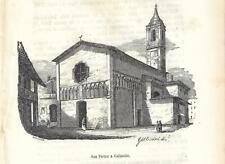 Stampa antica GALLARATE Chiesa di SAN PIETRO Varese 1858 Antique print
