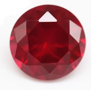 Piedra preciosa suelta rubí redonda de corte fino creada en laboratorio AAA para surtido de todas las joyas - Imagen 1 de 24
