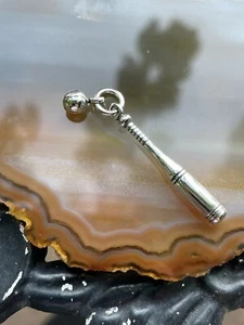 Fine .925 Sterling Silver Baseball Bat Pendant Necklace 4mm Bail - Picture 1 of 3