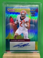 🏈-2023 LEAF VIVID AUTOGRAPH ROOKIE CHASE BROWN AUTO 1/1 🔥🔥🏈🏈