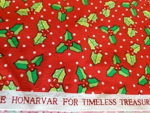 Sewing Fabric Timeless Treasures Polka Dot Christmas Holly Cotton 24x45" - Picture 1 of 4