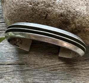 Navajo Native American Sterling Silver Stacker Cuff Bracelet - Picture 1 of 12