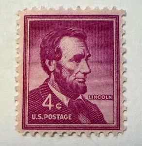 Abraham Lincoln 4 cent stamp purple very rare, Gem! - Picture 1 of 2