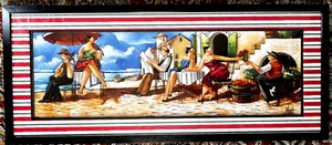 ARTIST RONALD WEST "THE VIOLINIST" PAINTING PRINT 18X41 IN MATTED/FRAMED - Picture 1 of 8