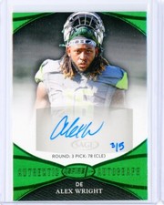 2022 Sage Aspire ALEX WRIGHT GREEN AUTO Autograph RC Rookie Card Browns 3/5