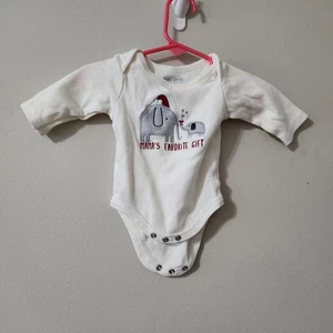 Baby Gear Creme Body Langarm mit Elefant Weihnachten 0-3 Monate - Bild 1 von 5