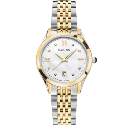 Balmain 经典 R 34 毫米白色珍珠母表盘女士腕表 B43123182U — 第 1/4 张图片