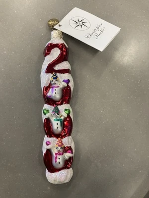 Vintage Radko Vidrio Soplado Millennium Magic 2000 Adorno de Navidad Muñecos de Nieve Foto 1 de 4