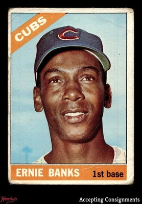 1966 Topps #110 Ernie Banks cachorros baja calidad (pliegues) Foto 1 de 2