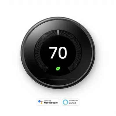 NEW, Factory Sealed - Google Nest 3rd Gen. Thermostat T3018US in Mirror Black - Image 1 of 4