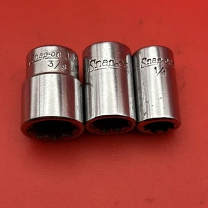 LOTE 3 ENCHUFES UNIDAD 1/4" Snap-on TM408 TM410 TM412 MARCAS DE LUZ DE 8 PUNTOS - Imagen 1 de 5