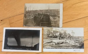 Cartolina d'epoca 1908 ciclone tornado nuvola relitto vera foto Ginevra Nebraska RPPC - Foto 1 di 13