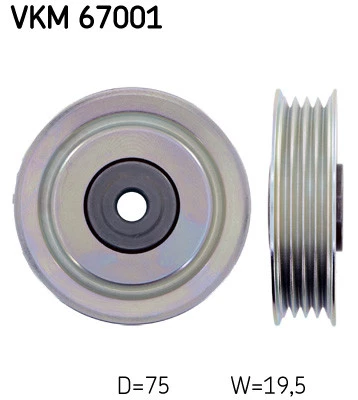 DEFLECTION/GUIDE PULLEY, V-RIBBED BELT FOR DAIHATSU TOYOTA SKF VKM 67001 - Image 1 of 4