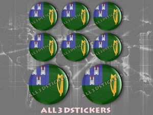 8 x Pegatinas Redondas 3D Relieve Bandera Dublin - Todas las Banderas - Imagen 1 de 1