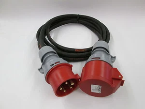 CEE Verlängerungskabel 32A 5-polig 400V mit H07RN-F 5x4mm² Kabel schwarz - Picture 1 of 2