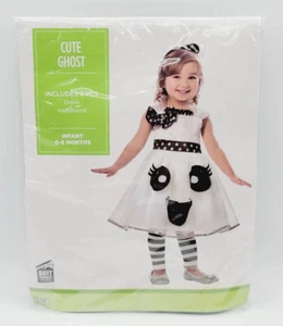 Suit Yourself Costume Girls Infant 0-6 Month Cute Ghost Dress Headband Halloween - Picture 1 of 6