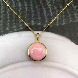 elegant 14mm natural pink conch pearl pendant 925s - Picture 1 of 3