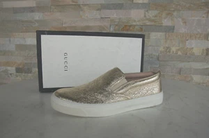 Gucci EU 39,5 slip on slip-on sneakers mocassini oro antico nuovo ex prezzo consigliato 545 € - Foto 1 di 6