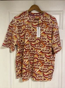 $68 NWT UGG Kinslee Logo Psychedelic Stars Brushed Velvet Fleece Shirt Womens L - Picture 1 of 4