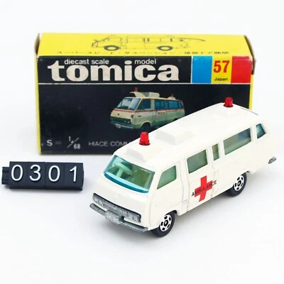Nueva ambulancia de cercanías Tomica 57 Toyota Hiace escala 1/68 hecha en Japón diecast Foto 1 de 4