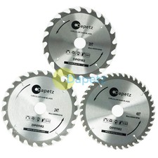 3 Pcs 184mm TCT Circular Saw Blades 20 24 & 40 Teeth with Adapter Rings 185mm
