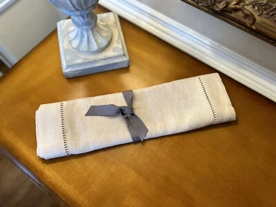 Pottery Barn Monique Lhuillier punto de dobladillo de lino 16”x108” rubor corredor de mesa nuevo sin etiquetas Foto 1 de 3