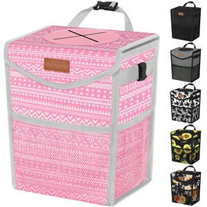 Car Trash Can with Lid, Cute Leakproof Car Trash Garbage Bag Hanging Vehicle Tra - Picture 1 of 6