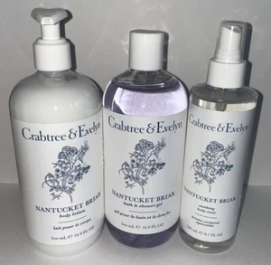 Crabtree & Evelyn Nantucket Briar Lot Of Lotion Shower Gel Soothing Body Mist - Picture 1 of 2