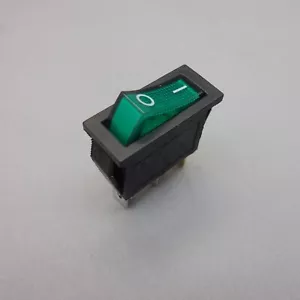5 Pcs Green Light Illuminated rectangle 2 Position Rocker Switch 3 Pin 12V AC/DC - Picture 1 of 7