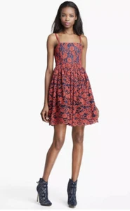 Alice + Olivia Dress Weddings Lace Graduation 0 Mini Formal Summer Red Womens - Picture 1 of 5
