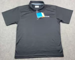 Columbia Shirt Mens Medium Black 1/4 Zip Polo Short Sleeve Omni Wick UPF 15 NWT - Picture 1 of 14