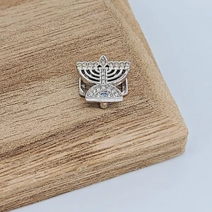 KEEP Collective "Menorah" Yellow, Clear & Blue Crystal Silver Sliding Key Charm - Picture 1 of 7