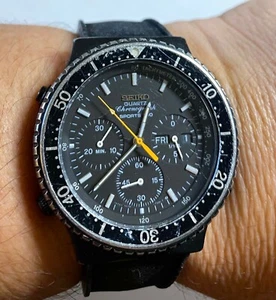 Seiko Quartz Sports 100 Chronograph 7A38-7080 Watch (Year 1984) - Picture 1 of 8