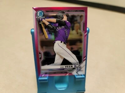 2021 Bowman Chrome Prospects Fuchsia Refractor /199 Zac Veen #BCP-3 T8265 - Image 1 of 4