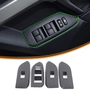 ABS Carbon Car Power Window Lift Button Frame Cover For Toyota Prado 2014-2018 - Picture 1 of 7