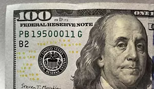 $100 Bill FRN Fancy Serial Number January 1 1950 Birthday Anniversary #19500011 - Picture 1 of 3