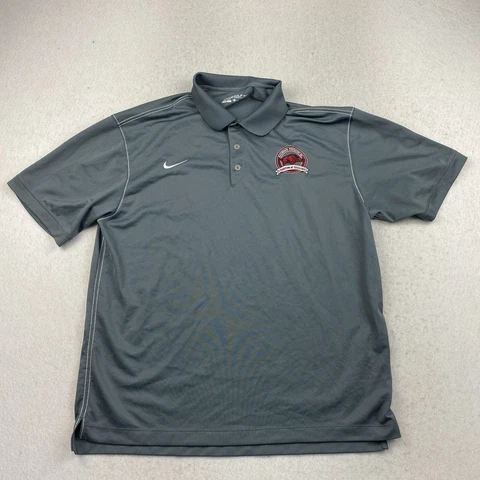 Arkansas Razorback Nike Shirt Mens XL Golf Polo Dri Fit Short Sleeve Gray Cover