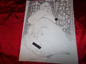 11x14 Pinup Zeichnung von SSBBW Modell Courtney Mina - Bild 1 von 3