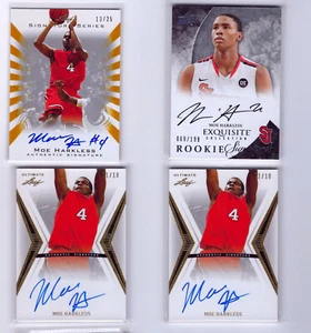Maurice (Moe) Harkless 12/13 Leaf Exquisite Auto SN# 01/10, 02/10, 4 Count lot - Picture 1 of 2