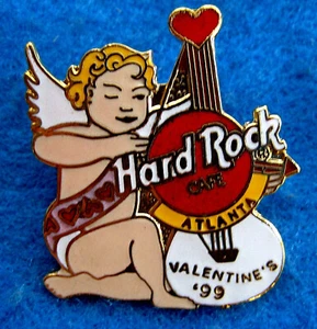 ATLANTA 1999 VALENTINE'S DAY BLONDE BOW & ARROW CHERUB CHILD Hard Rock Cafe PIN - Picture 1 of 1