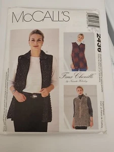 Misses Weste Muster Gr. S M L XL McCalls 2436 Faux Chenille Nanette Holmberg - Bild 1 von 2