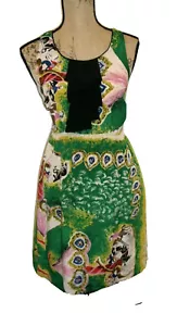 Abito Anthropologie Moulinette Soeurs Panoply Horse Carousel verde seta taglia 0 usato in ottime condizioni - Foto 1 di 10
