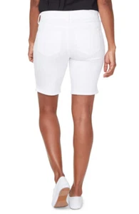 NWT NYDJ Women Ella Side Slit Denim Shorts Jeans Size US 4 Optic White BRAND NEW - Picture 1 of 12