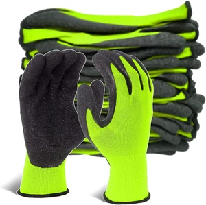 Crinkle Latex Coated Safety Work Gloves for Men & Women - Durable & Comfortable - Picture 1 of 12